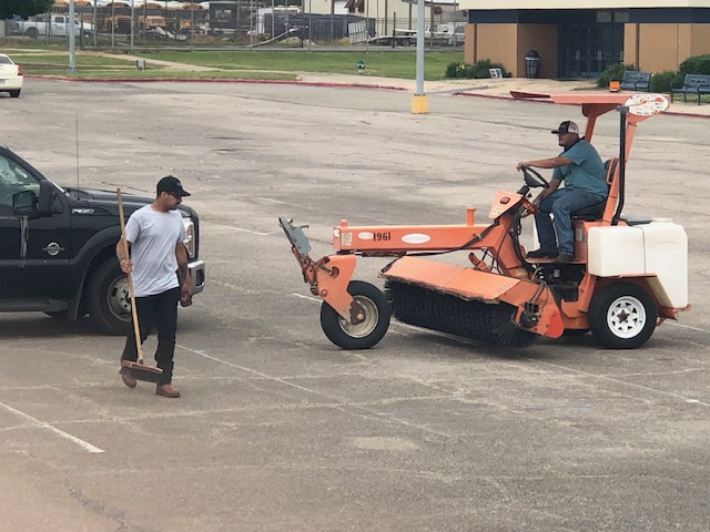 Rader Funeral Home parking lot after Pro-Pave sealcoating and striping